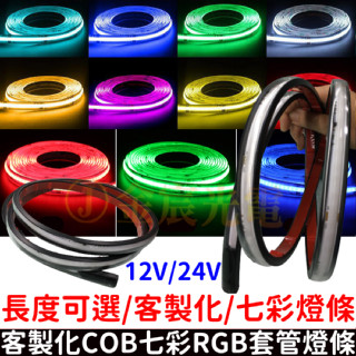【彰化現貨】現貨 12V 24V 客製化 COB 套管 RGB 七彩 燈條 微笑燈 氣壩燈 尾箱燈 LED 氣氛燈 防水