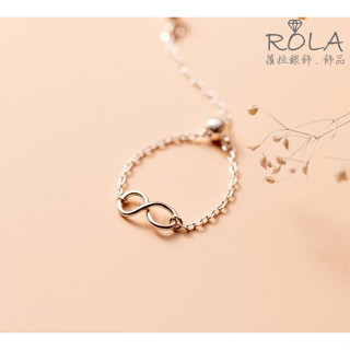 ROLA蘿拉銀飾.飾品 “現貨當天出” 925純銀戒指 莫比烏斯環無限鏈條拉繩活動戒指線戒細戒指 拉繩戒指.