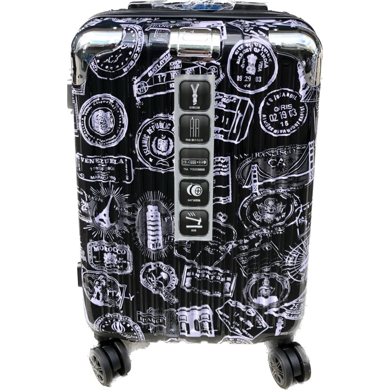 （免運）Cougar 美洲豹 行李箱ABS+PC、鋁合金拉桿、TSA海關鎖、航空輪 20吋(黑色郵戳）
