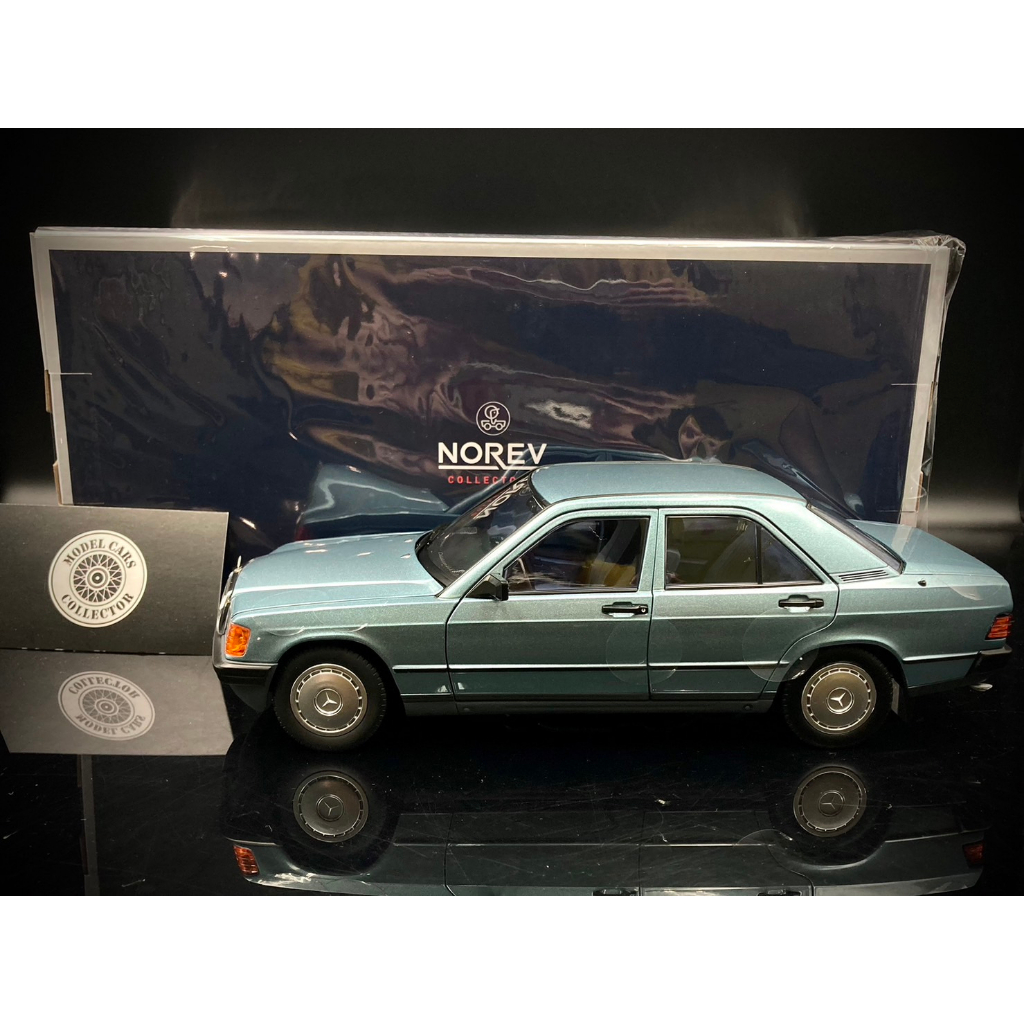 【收藏模人】Norev Mercedes-Benz 190E W201 1984 水藍色 賓士 霸告 1:18 1/18