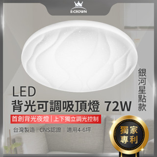 (聊聊享優惠)｜eCROWN LED吸頂燈 銀河款《臺灣專利》智慧遙控調光燈 客廳燈 房間燈 臥室燈 燈具 沐月燈飾