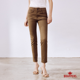 BRAPPERS 女款 美腳ROYAL系列-中腰彈性八分窄管褲-墨綠