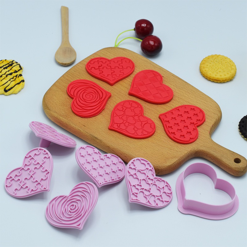 「亞米」💖心型💝愛心型 情人節餅乾模具（5款不同款式）壓模 黏土模具