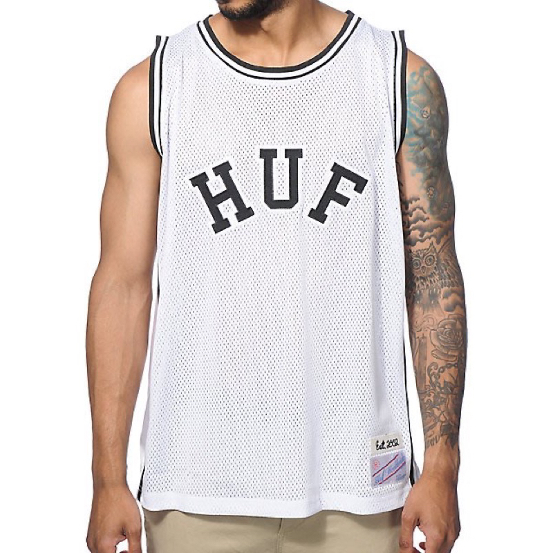 HUF - LOGO籃球衣 運動背心-籃球 美牌 街頭 潮流 塗鴉 滑板 HF611036701