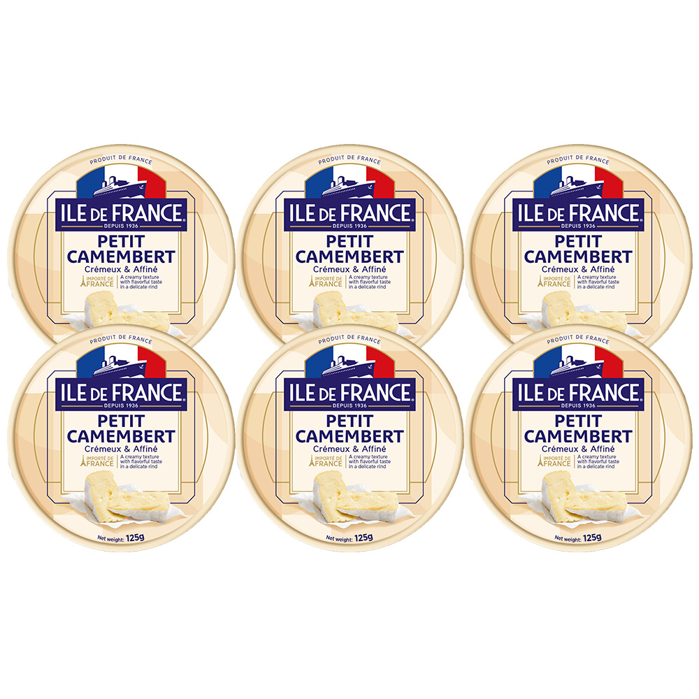 【ILE DE FRANCE 法蘭希】卡門貝爾乾酪 125g x6入組 Camembert