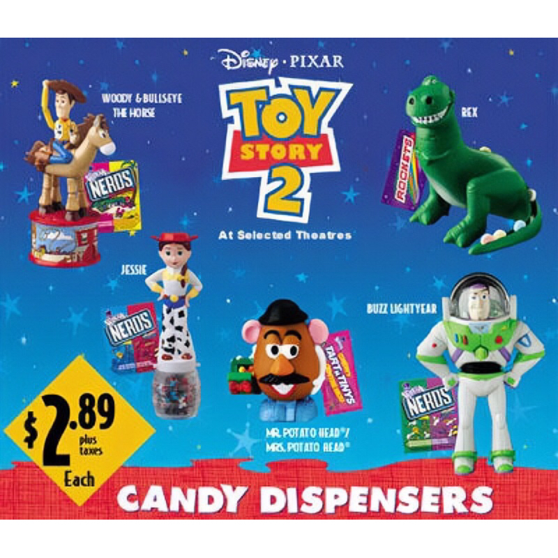 {單售} 1999 麥當勞 兒童餐玩具 迪士尼 皮克斯 玩具總動員2 大型糖果罐 全套六款 全新原裝袋 未拆封
