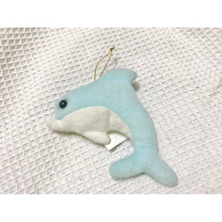 二手-海豚娃娃吊飾 玩偶 模擬動物吊飾 可愛小號天空藍海豚Dolphin doll