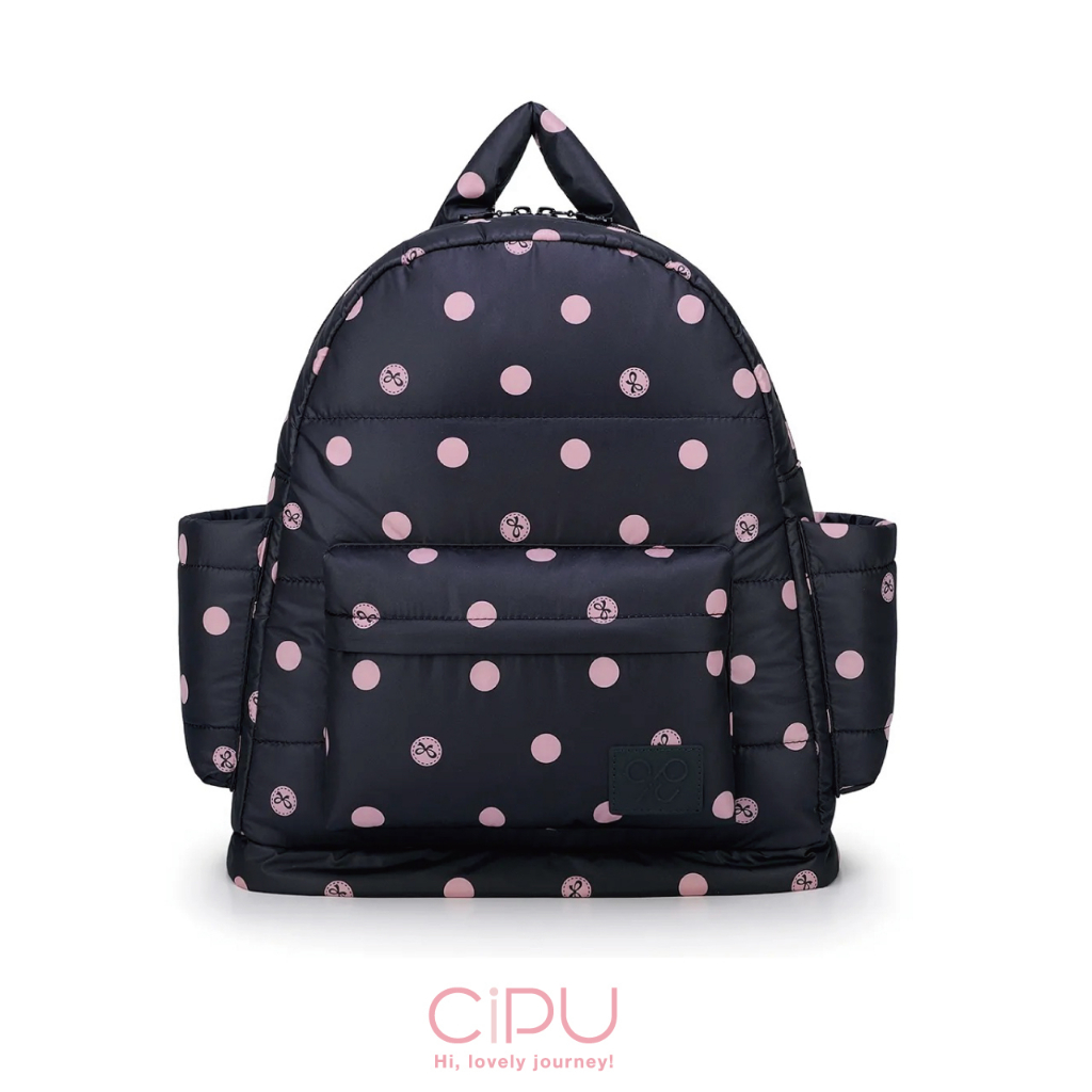 CiPU喜舖 Airy後背包(ECO黑粉點）  媽媽包/後背包/大容量/大容量多隔層/輕量包/母嬰媽咪包/通勤包/旅行包