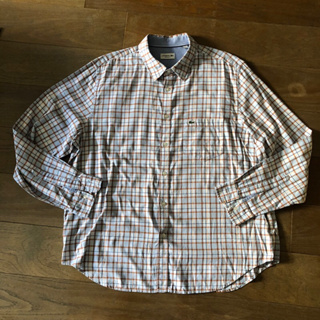 保證正品 Lacoste 格紋 長袖襯衫 休閒襯衫 size 46/ XXL