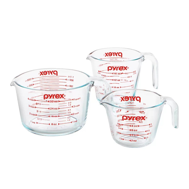 Pyrex 玻璃量杯 3件組1615903 250 500 10000ml康寧夯網紅必備刻度玻璃