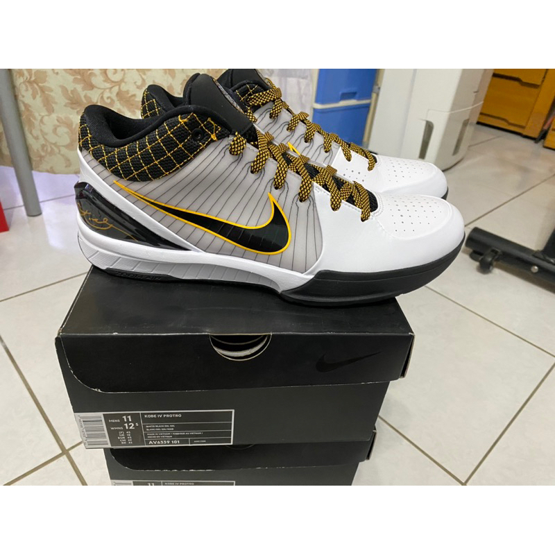 100%全新正品台灣公司貨 Nike Kobe 4 Protro ''Del Sol '' us11 季後賽黑白黃配色