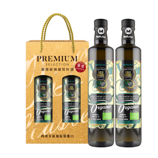 【囍瑞BIOES】瑪伊娜有機100%冷壓初榨特級橄欖油(500ml)雙瓶禮盒版