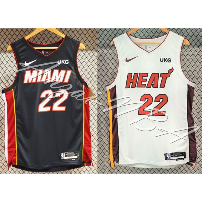 Anzai-NBA球衣 22年 Miami Heat 邁阿密熱火隊 鑽石標&amp;矽膠標黑色&amp;白色V領球衣AU球員版-全隊都有