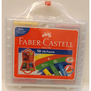 #全新現貨德國 Faber-Castell無毒粗芯手提盒油性粉彩條組50色贈送利百代鉛筆2入