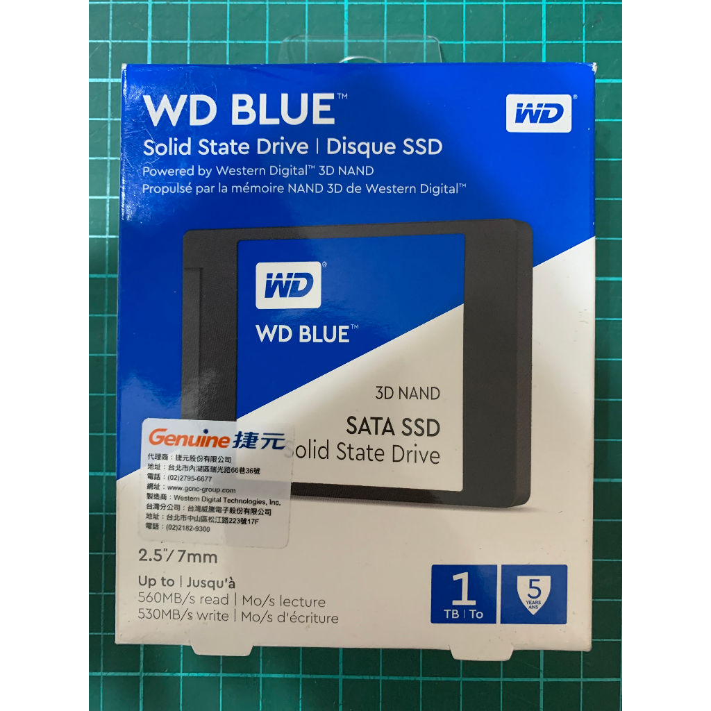 [全新]威騰WD WDS100T2B0A 1TB 1T 藍標/2.5/7mm//固態硬碟 SSD