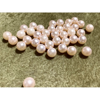 DIY ABS 美人魚 粉紅色 粉橘色 仿珍珠 無孔珠 圓珠 8mm 手鍊 項鍊 耳環 吊墜製作 $10/15顆