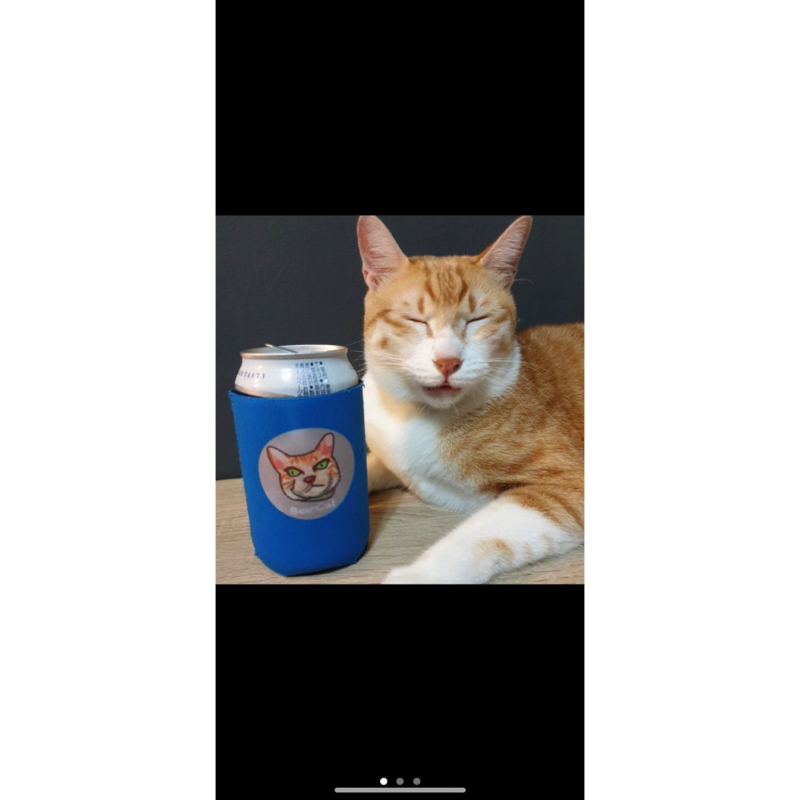 比爾貓藍色啤酒套 #保冰 #保冷#手搖飲料#小本生意務必購買50元以上才出貨喔