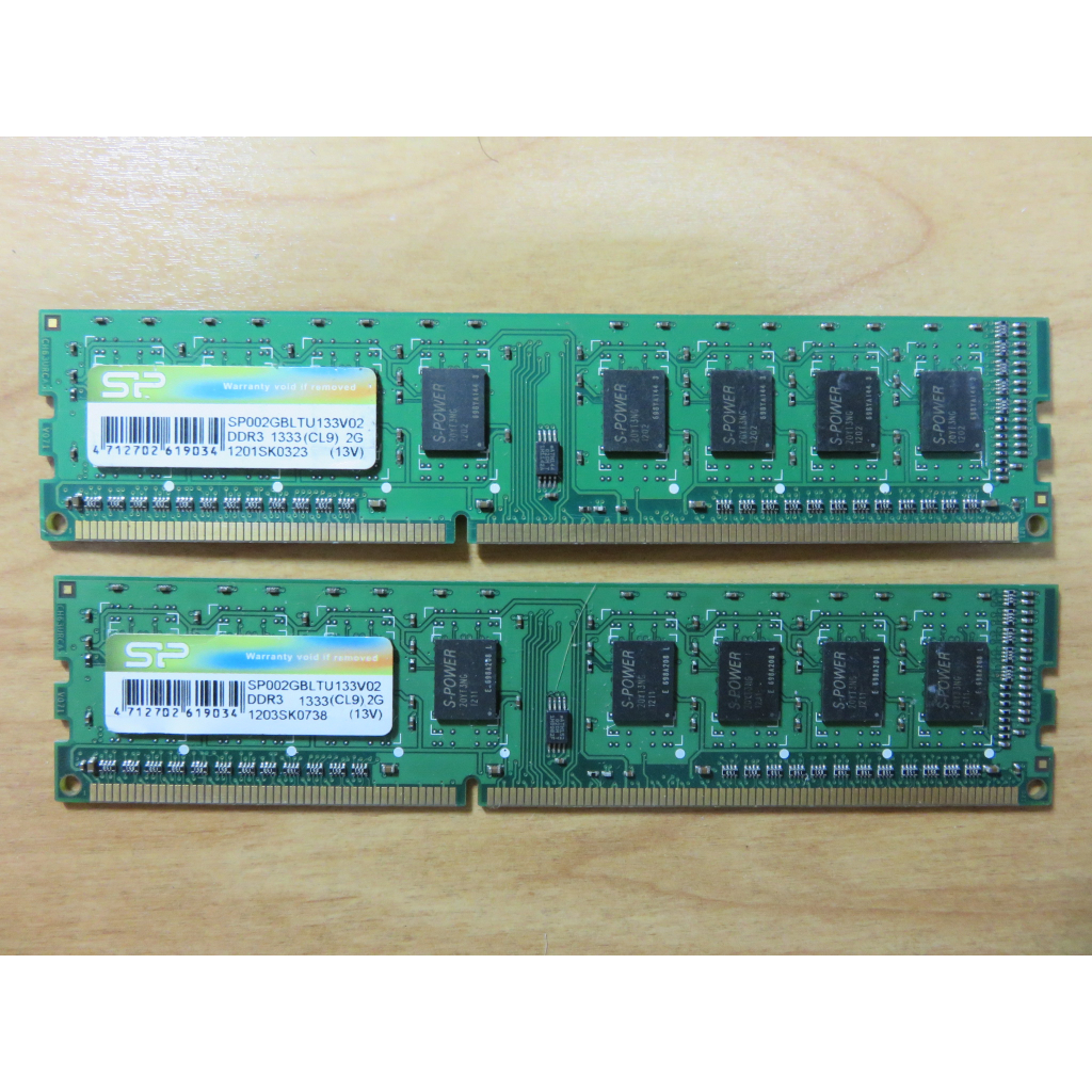 D.桌上型電腦記憶體- SP   DDR3-1333雙通道 2GB*2共 4GB 不分售 直購價70