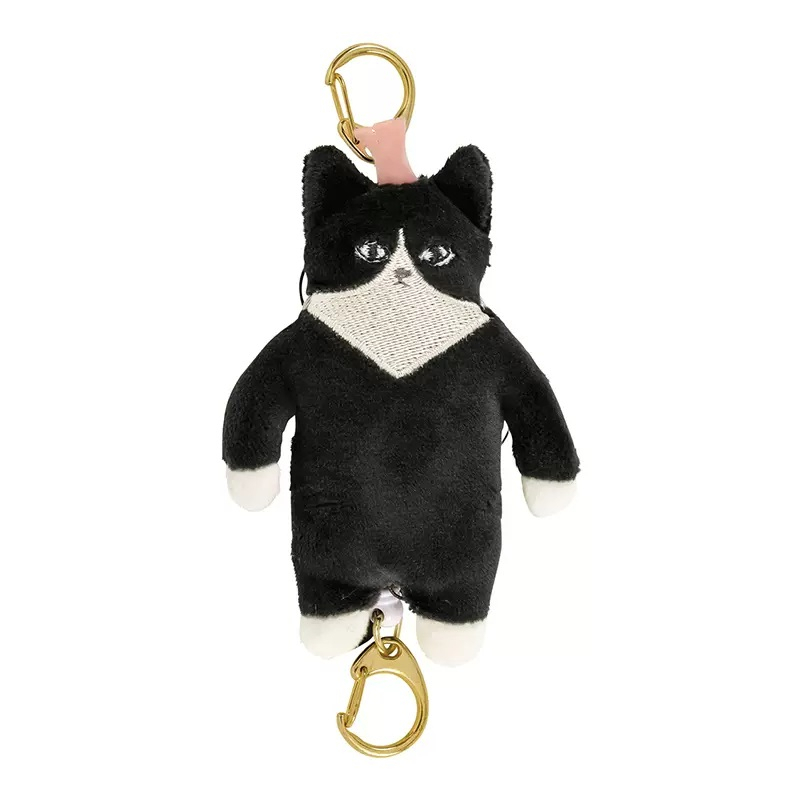 【QQ公仔物語】【DA156】【現貨】日本 LIV HEART 黑貓 鑰匙扣 迷你裝飾品 9cm 絨毛娃娃