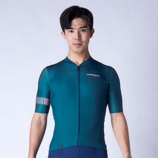 【Atlas 亞特力士】冷黑多段迴圈短袖車衣–湖水藍
