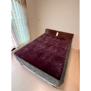 美國不勞奢貓抓布+麂皮床包組標準雙人 紫+金屬灰款(1床包2枕套)185x150cm