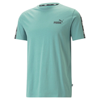 PUMA 短袖上衣 基本系列Tape短袖T恤 男 84738285 藍綠色