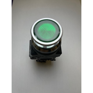 30mm 帶燈 無段 綠色護圈按鈕開關 日製KimDen AL30TL10B9G