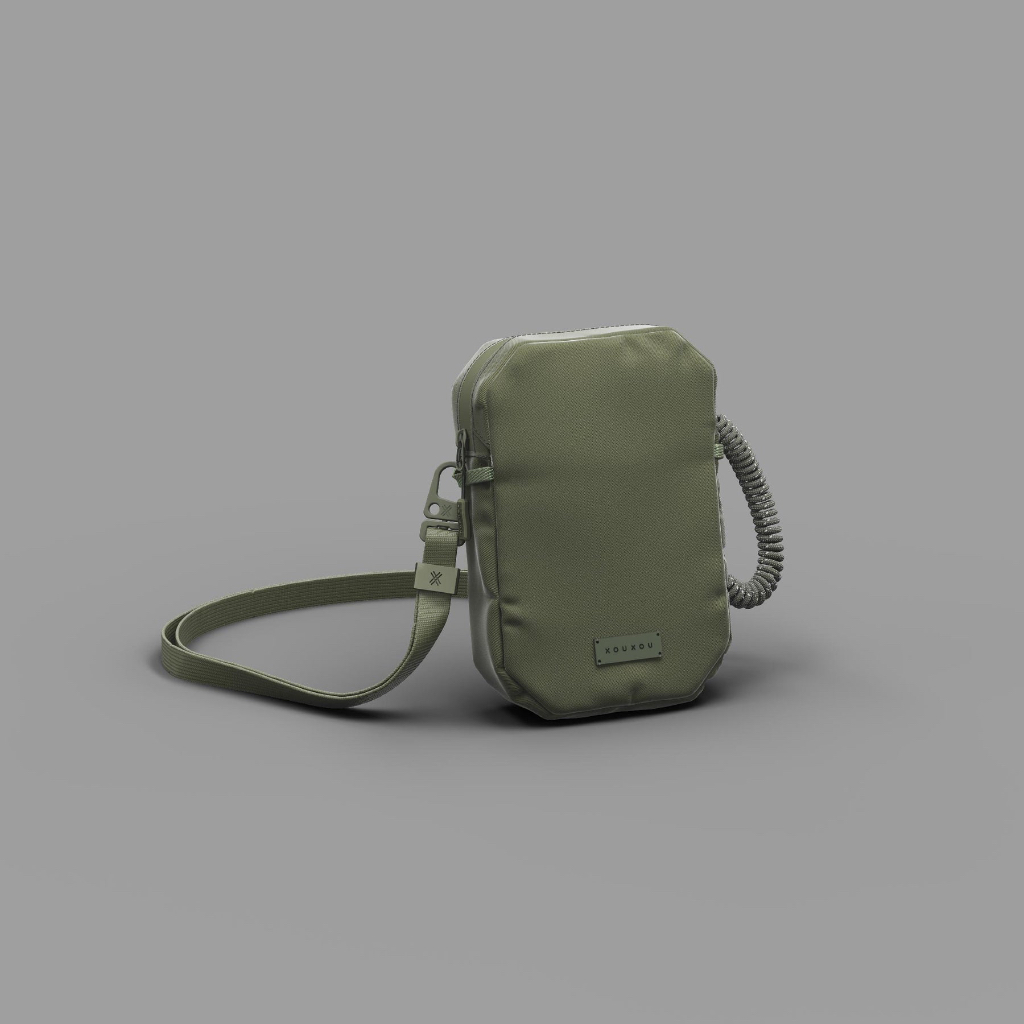 XOUXOU / SHOULDER BAG機能單肩包-軍綠色 可搭配多款背帶