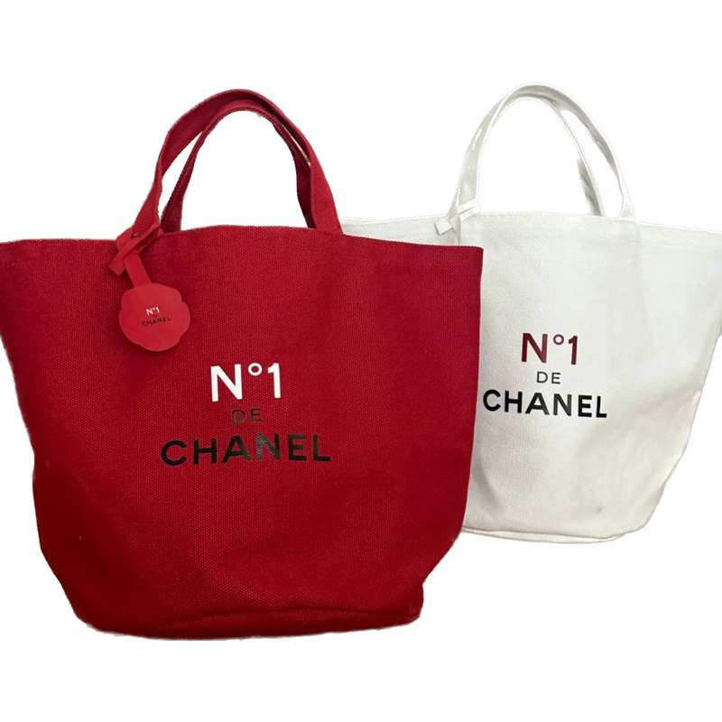 CHANEL香奈兒1號紅色山茶花帆布袋 購物袋 全新 台灣專櫃贈品
