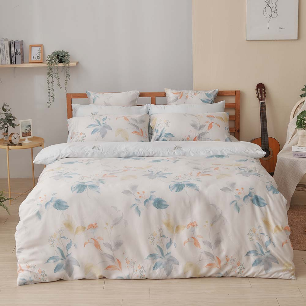 戀家小舖 台灣製床包 雙人床包 薄被套 床單 夢幻之境 100%天絲 床包被套組 含枕套 40支天絲