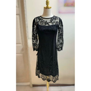 Fidressy✨【現貨】蕾絲洋裝 婚禮洋裝 禮服 宴會禮服 小洋裝 黑色洋裝 小禮服 洋裝 喜酒洋裝 長袖洋裝 春酒