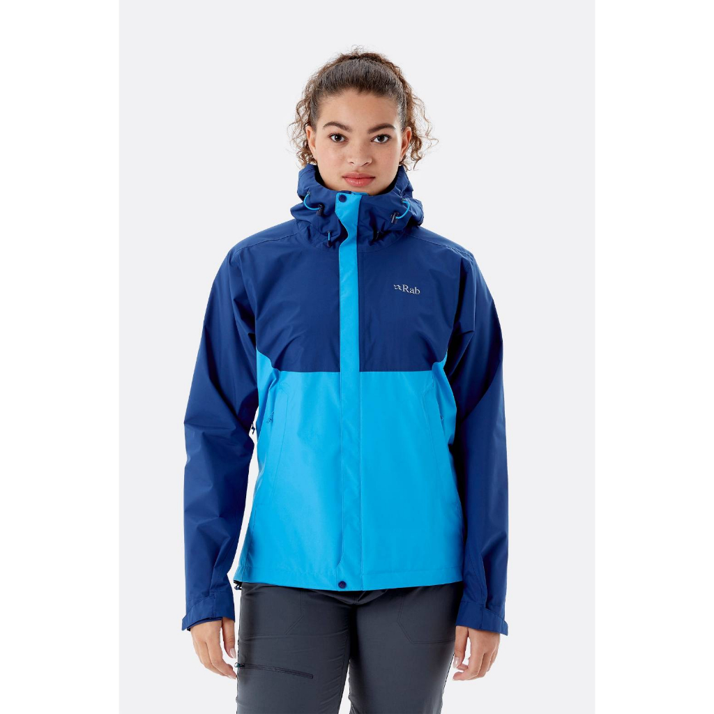 伊凱文戶外 Rab Downpour Eco Jacket 輕量防風防水連帽外套 女款 夜落藍/阿拉斯加