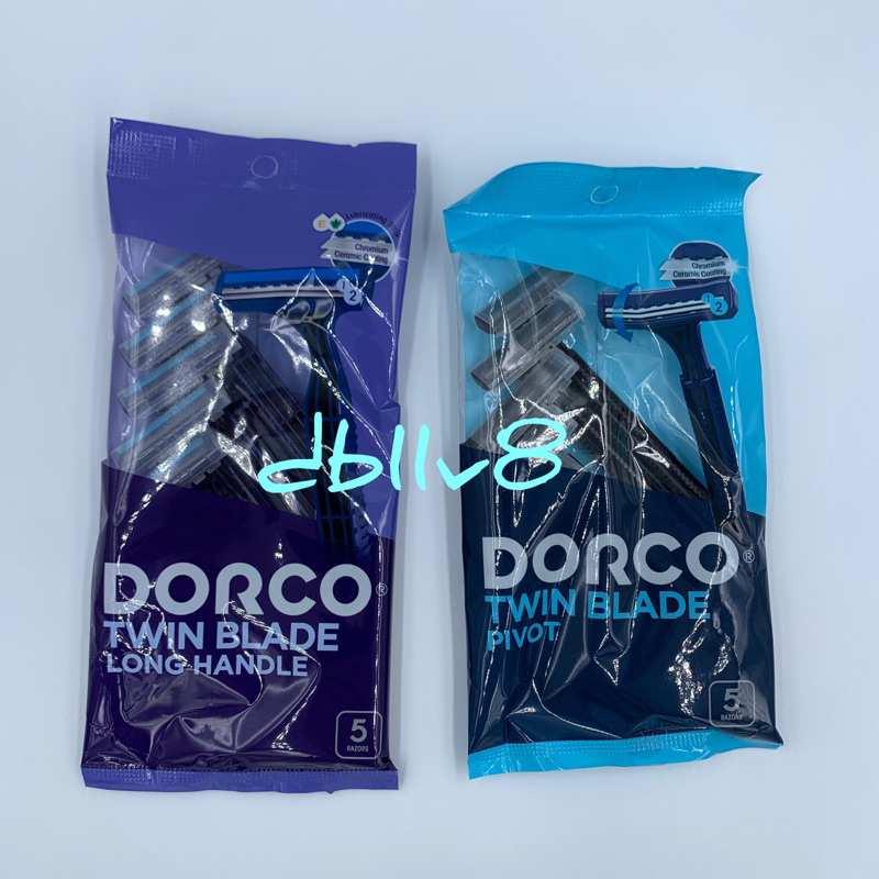 DORCO 雙層廣角輕便刀 5入* 長柄+潤滑條 / 活動刀頭 / 刮鬍刀 除毛用具