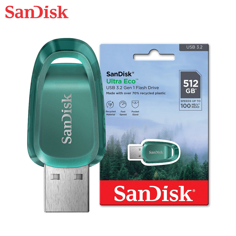 SANDISK Ultra Eco CZ96 USB 3.2 隨身碟 512G 環保