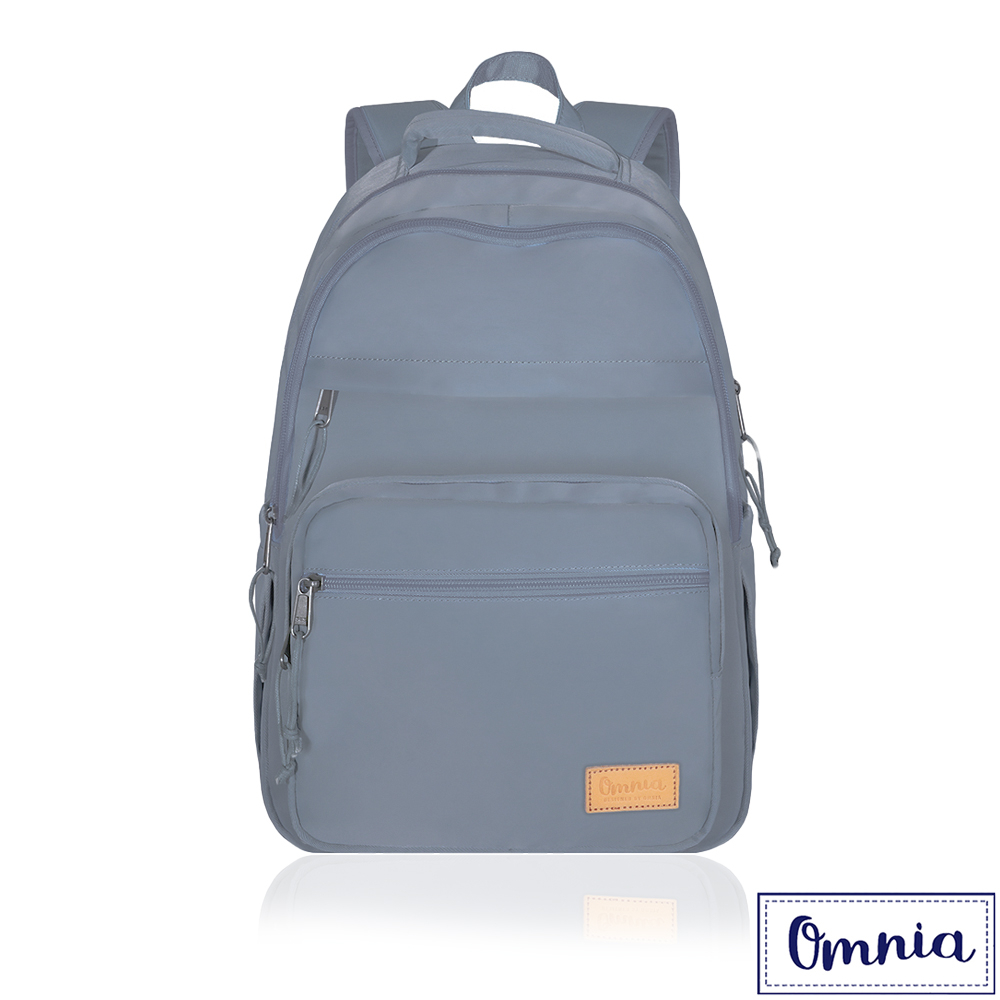 【OMNIA】輕旅行大容量收納款筆電後背包(莫蘭迪灰)