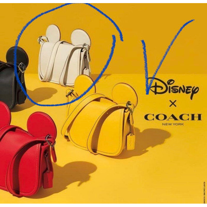 Coach Disney 迪士尼聯名 正品 限量 mickey mouse 耳朵 米奇耳朵 斜背包 隨身包 側背包