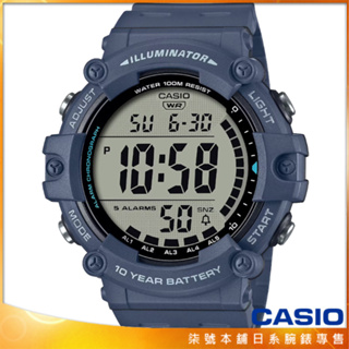 【柒號本舖】CASIO 卡西歐大液晶野戰電子錶-藍 / AE-1500WH-2A (台灣公司貨)