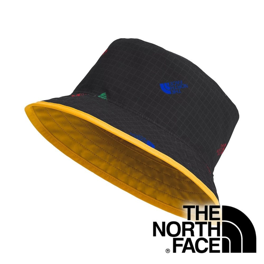 【THE NORTH FACE 美國】CLASS V REV兒童雙面漁夫帽『印花黑/黃』NF0A7WHG