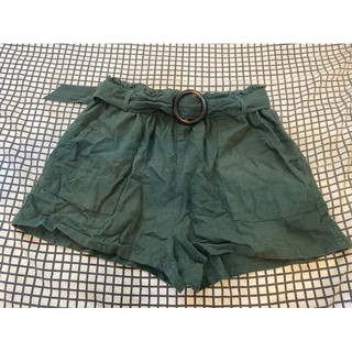 澳洲 Cotton On 花苞鬆緊 高腰 嫘縈 棉麻短褲 腰帶 歐美 美式 渡假風格