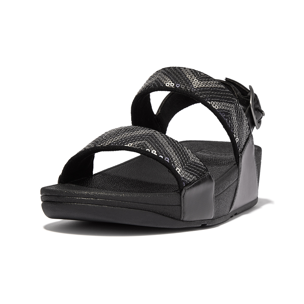 【FitFlop】多彩亮片造型後帶涼鞋12-14060-靚黑色女-原價3950元