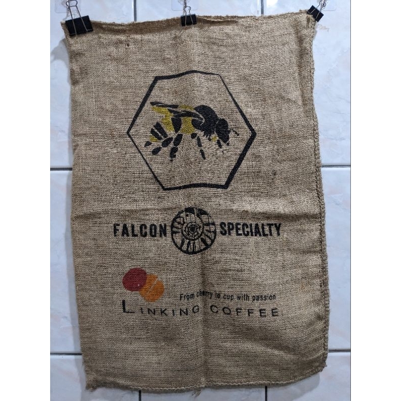 二手咖啡麻布袋 falcon coffee 蜜蜂