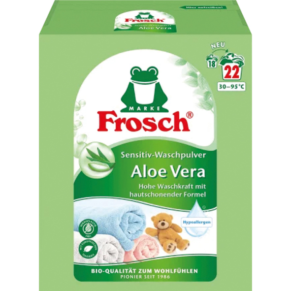 『現貨』Frosch 德國小綠蛙 蘆薈敏感洗衣粉 1.45 kg No.1家用清潔品