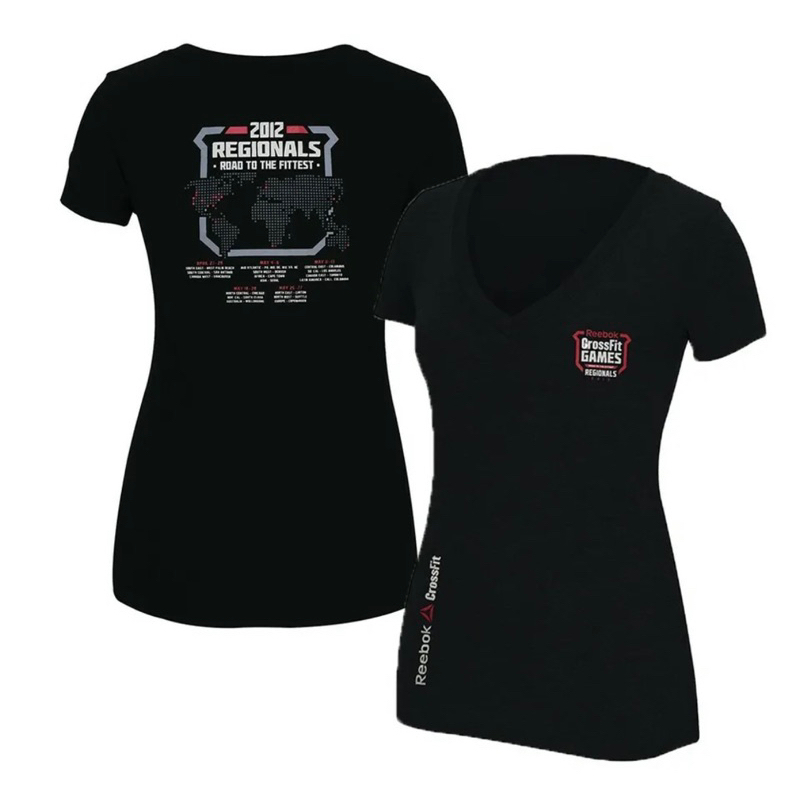 Reebok 2012 CrossFit Games Women's T-Shirt混合體能健身女生短袖V領上衣