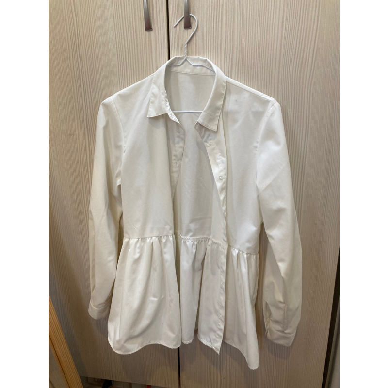 GU 白色長袖襯衫 二手、百搭款、日系風格🇯🇵