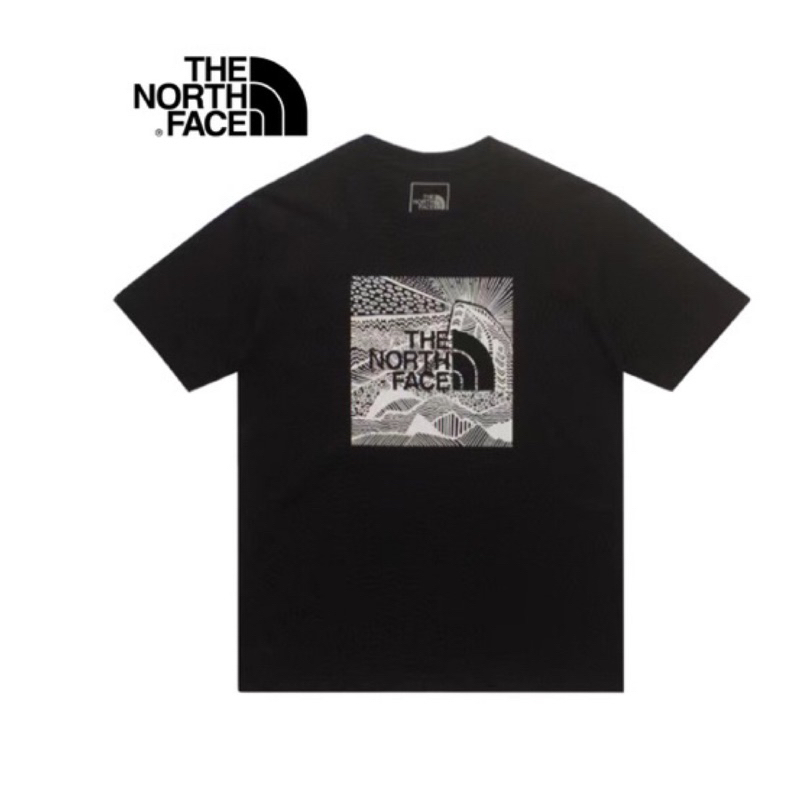 23SS THE NORTH FACE 北面 露營 森林 瀑布 雪山 印花短袖T恤 潮流滑板