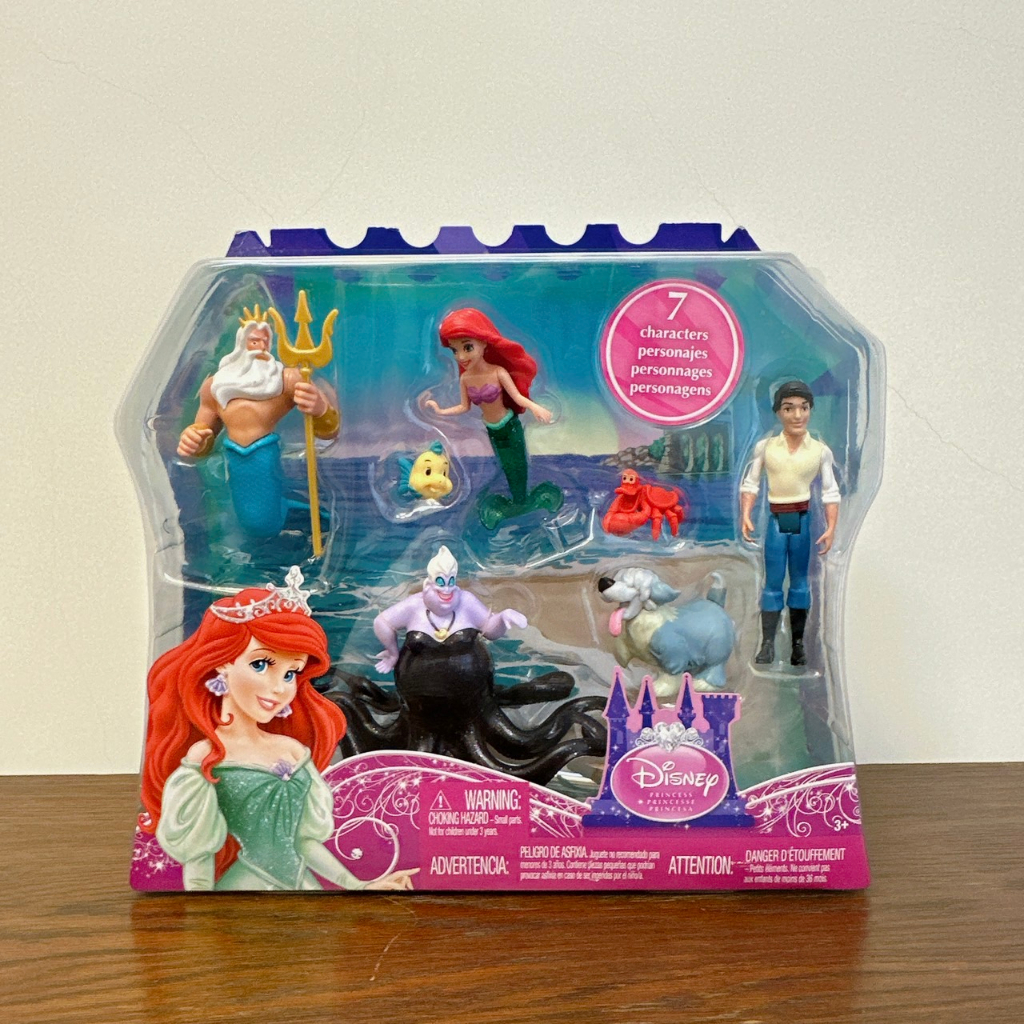 絕版 Mattel Disney 迪士尼 小美人魚人物盒裝公仔 愛麗兒小比目魚賽巴斯汀麥克斯烏蘇拉艾瑞克王子川頓國王