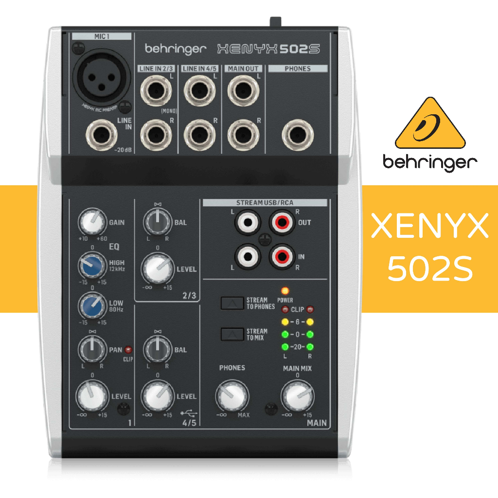 【公司貨】德國 Behringer XENYX 502S 5軌混音器 百靈達 宅錄 擴大機 耳朵牌 放大器