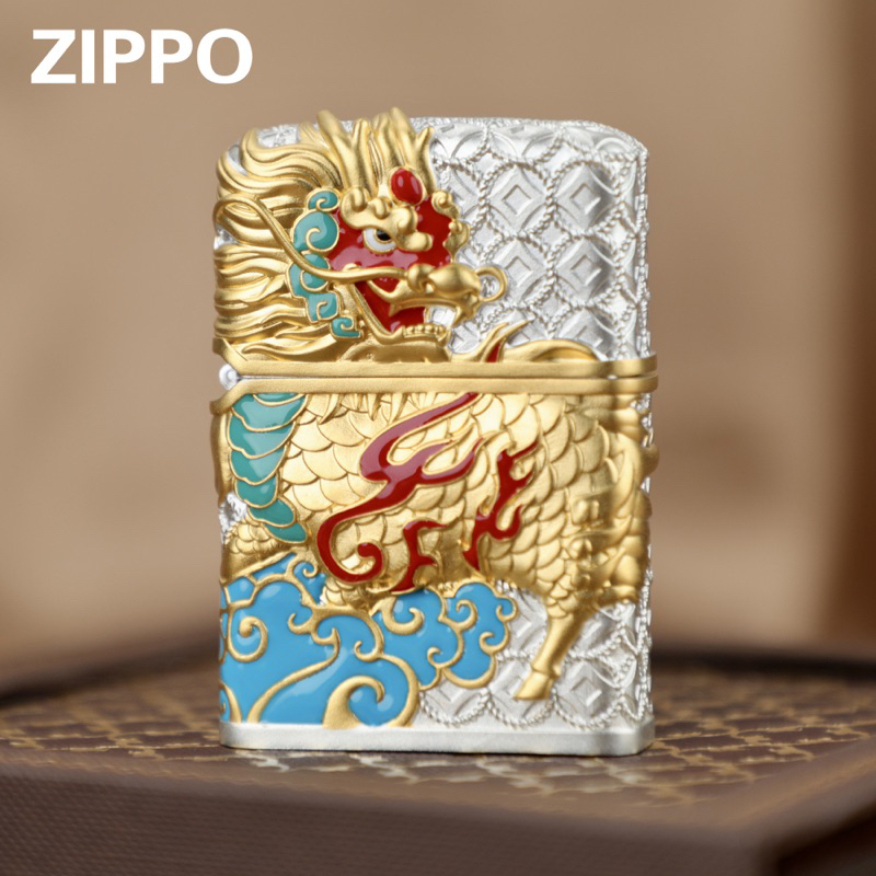 ［頑童］［客訂出貨］zippo琺瑯純銀麒麟套裝禮盒#正品zippo#送禮自用#長輩喜歡