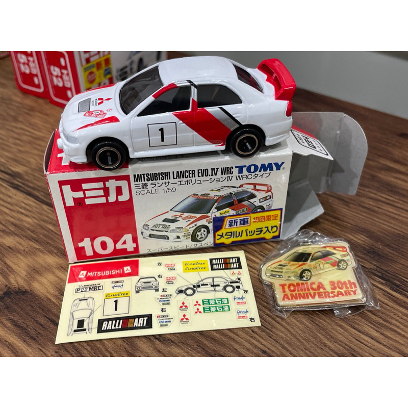 TOMICA 多美 NO.104 MITSUBISHI LANCER EVO WRC 拉力賽車 舊藍標