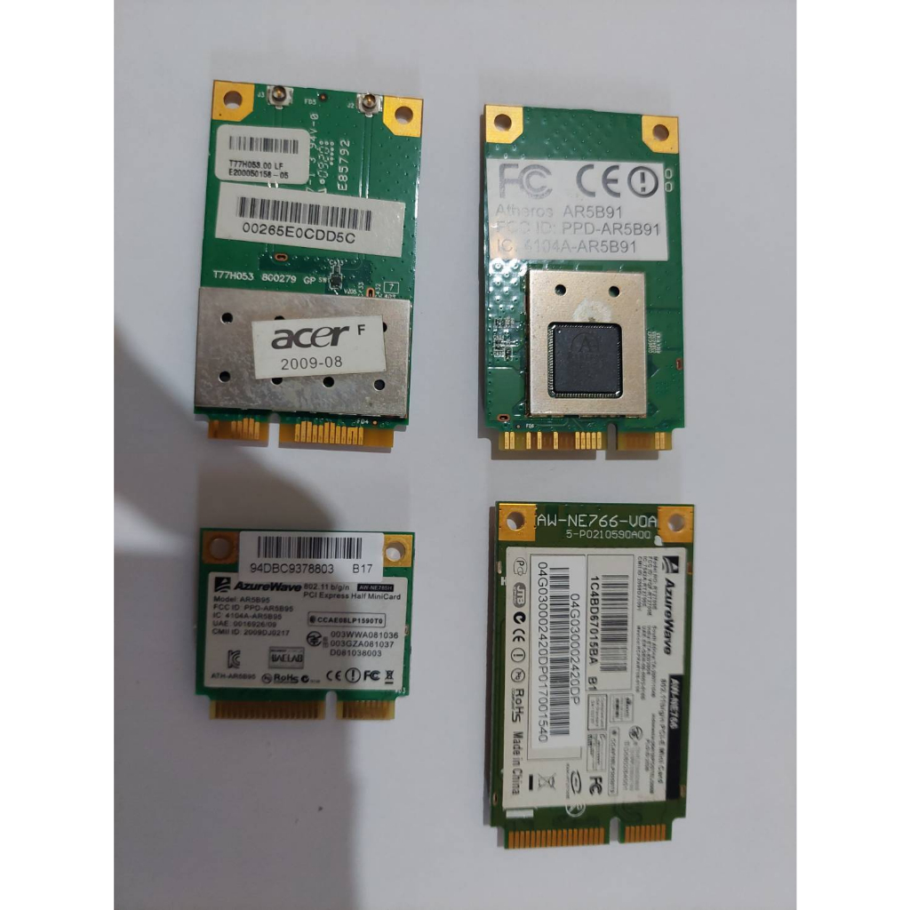 【二手】4張二手筆電網路卡,一起賣,PCI-E介面無線網卡